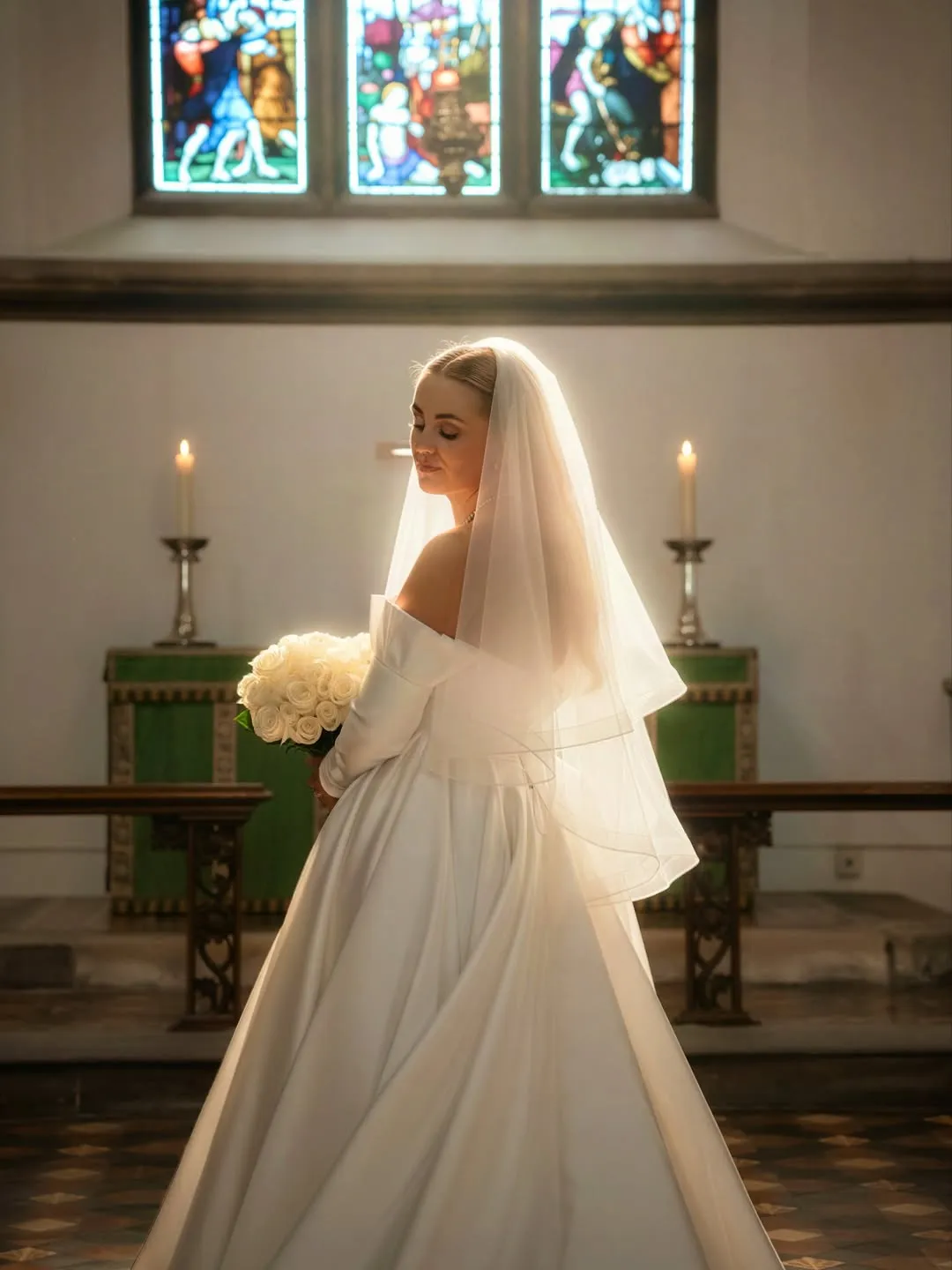 My beautiful bride Tayla from yesterdays wedding at @allsaintschurchwhitstabl...